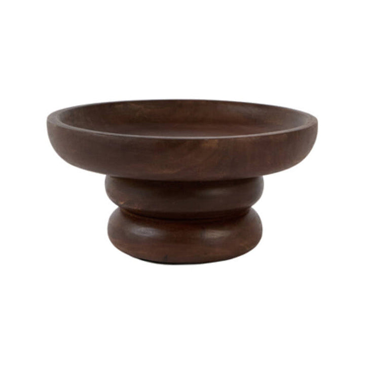 Adro Russet Wood Decorative Bowl on Stand 24cm