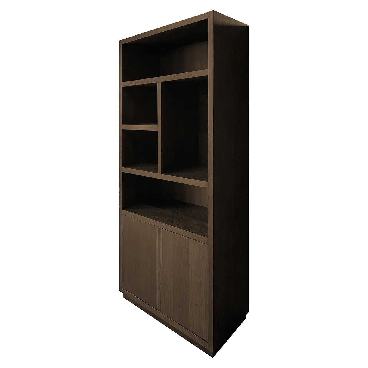 Richmond Interiors Oakura Walnut Brown Oak Wood Open Display Unit | 2 Doors