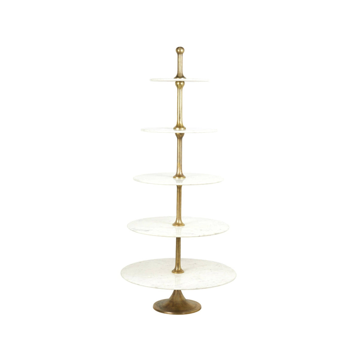 Vermentino White Marble & Antique Bronze 5 Tier Display Unit