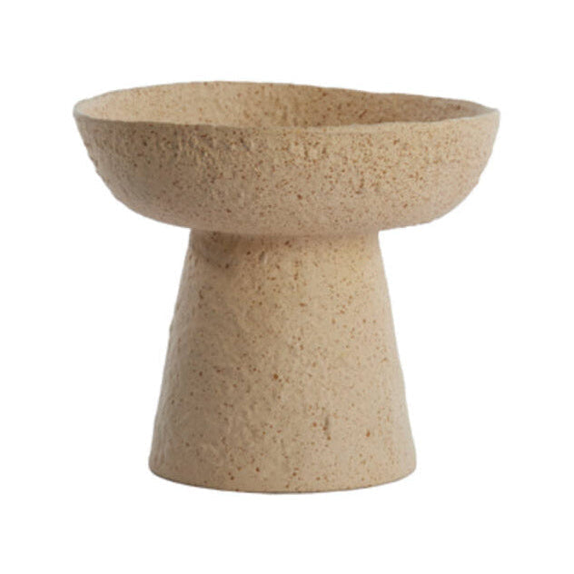 Ota Sand & Light Brown Spotted Metal Decorative Bowl on Stand 20.5cm
