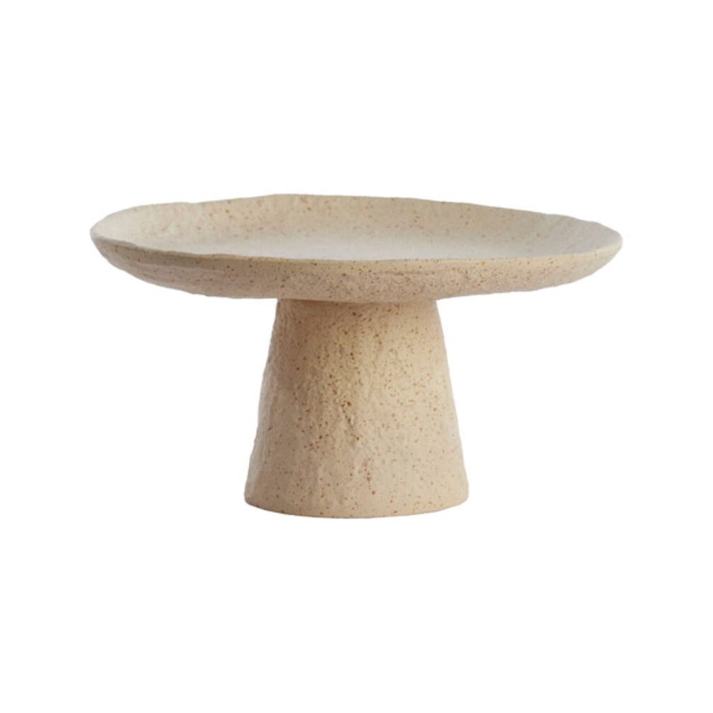 Ota Sand & Light Brown Spotted Metal Decorative Bowl on Stand 24.5cm