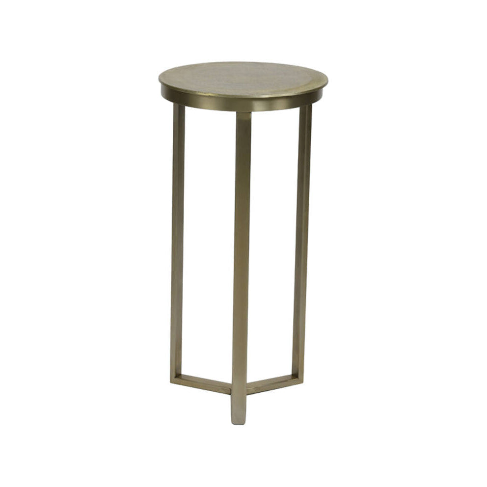 Retiro Light Gold Metal Plinth Side Table 60.5cm