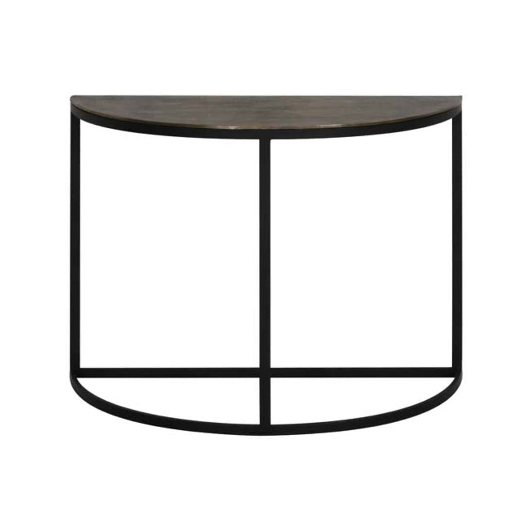 Peto Raw Antique Bronze/Black Metal Console Table
