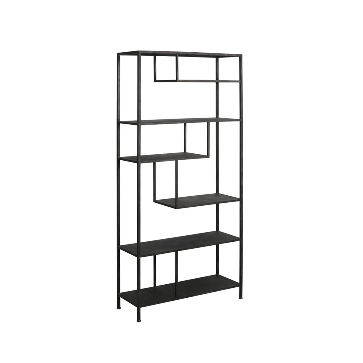 Ylaya Antique Black Metal Open Display Unit