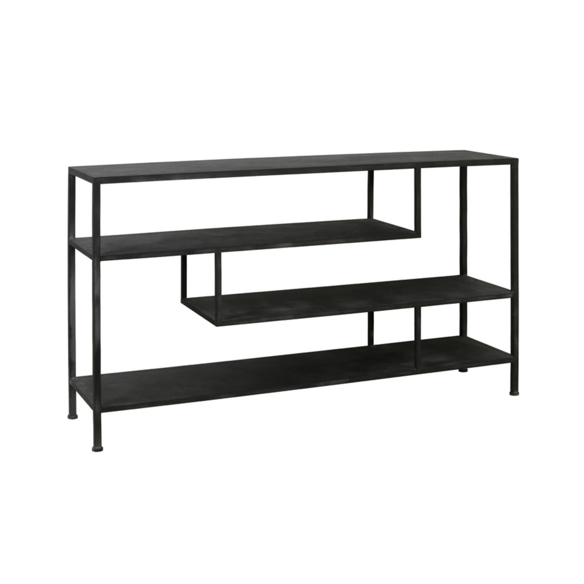 Ylaya Antique Black Metal Console Table