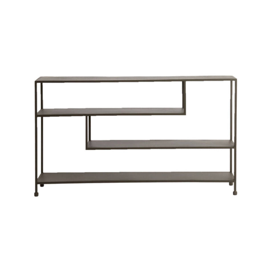 Ylaya Matt Brown Metal Console Table