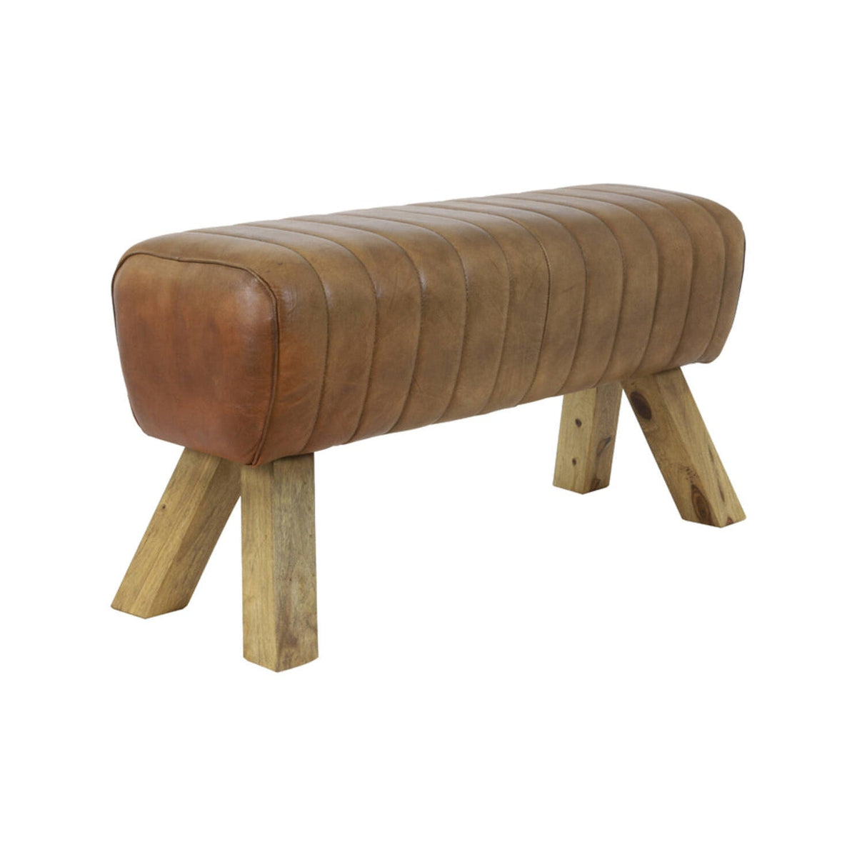 Ramy Brown Leather Bench