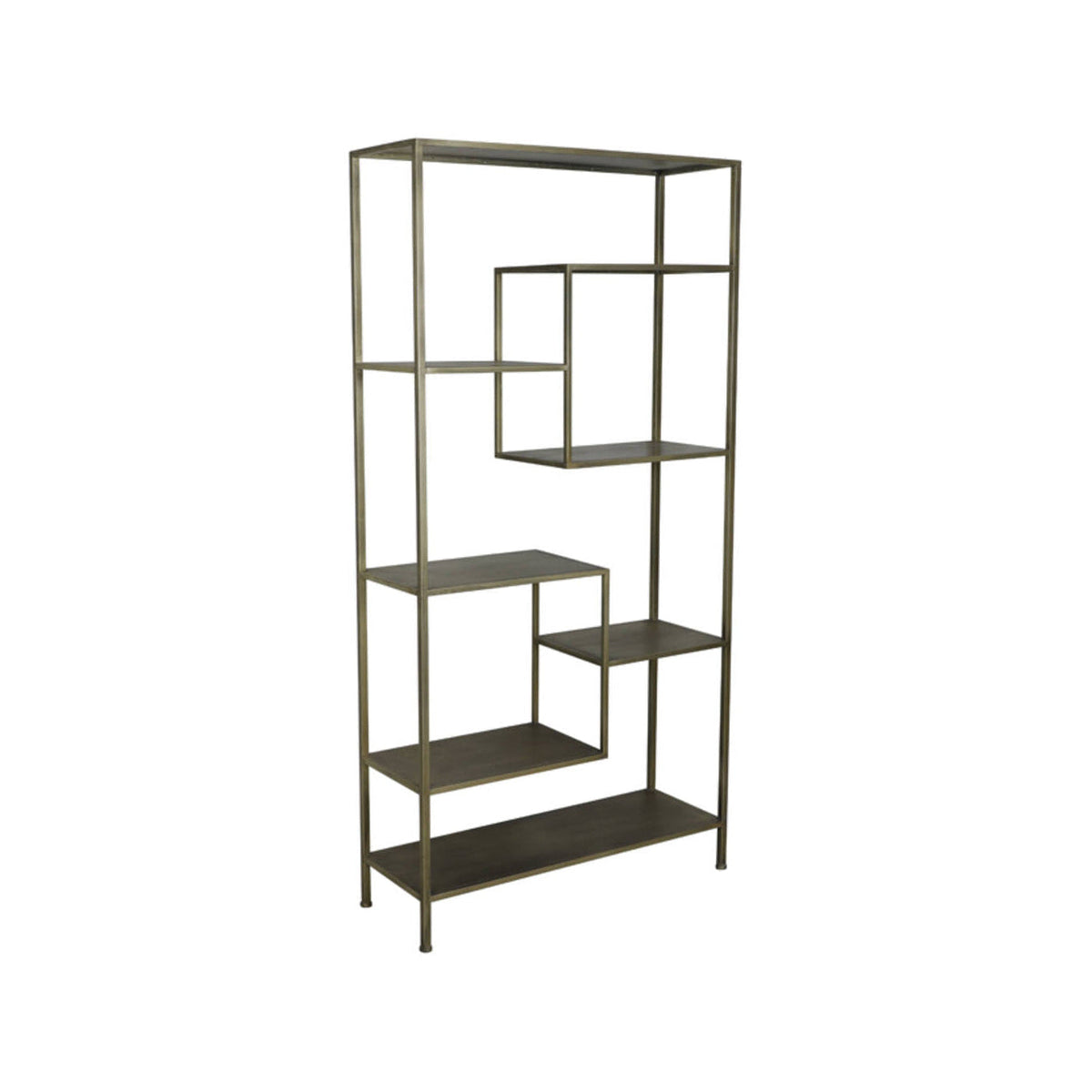 Yvana Antique Gold Metal Open Display Unit