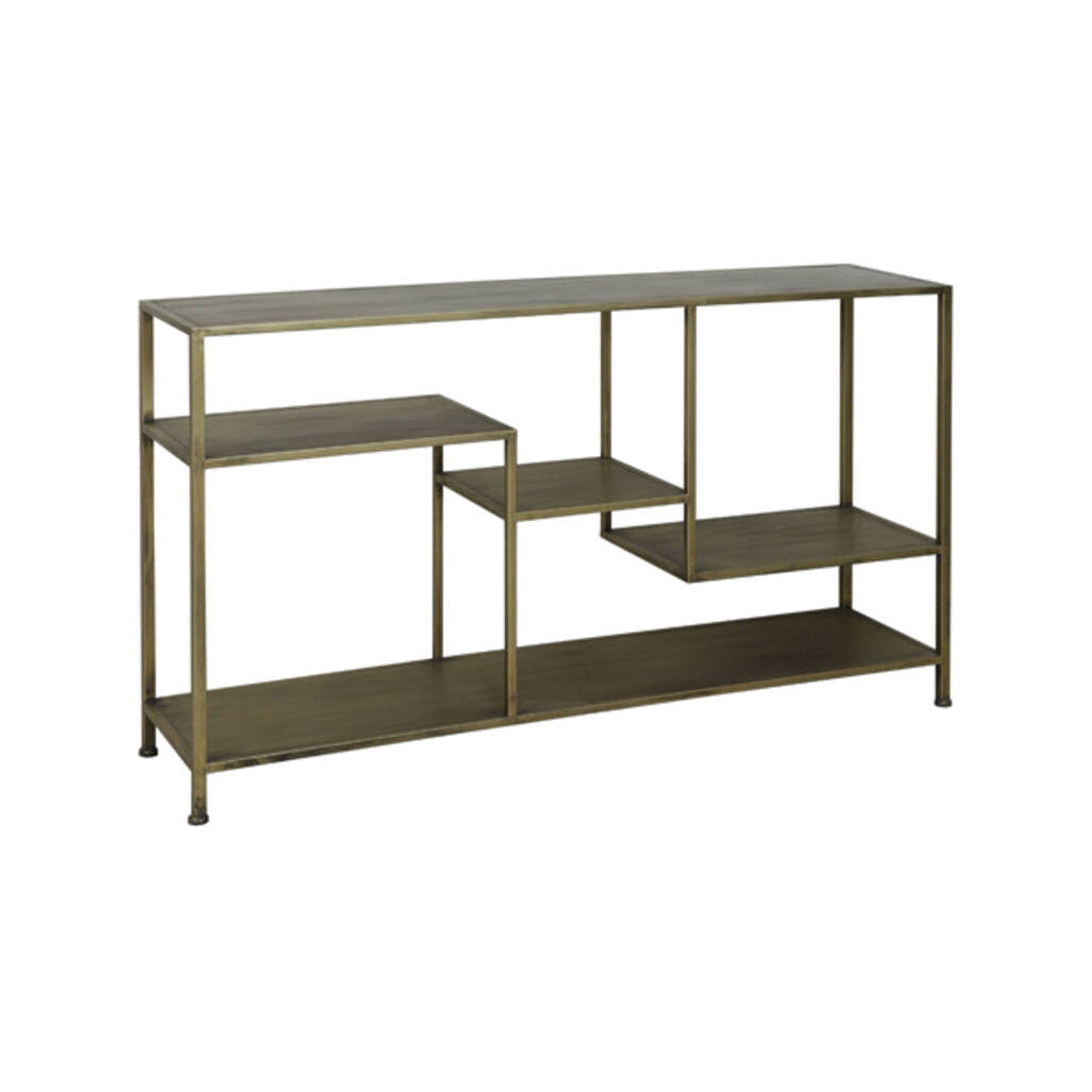 Yvana Antique Gold Metal Console Table