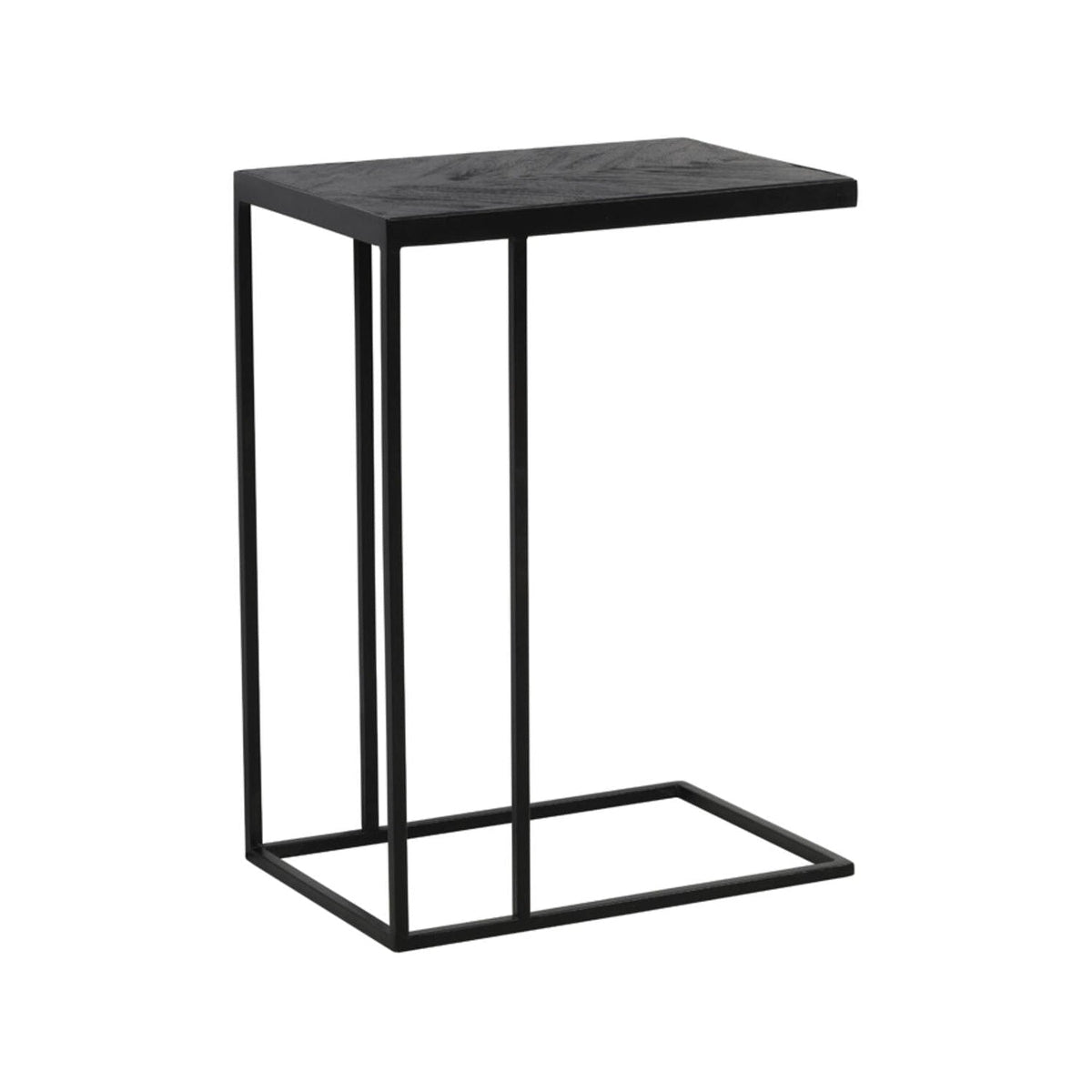 Chisa Black Mango Wood Rectangular Side Table