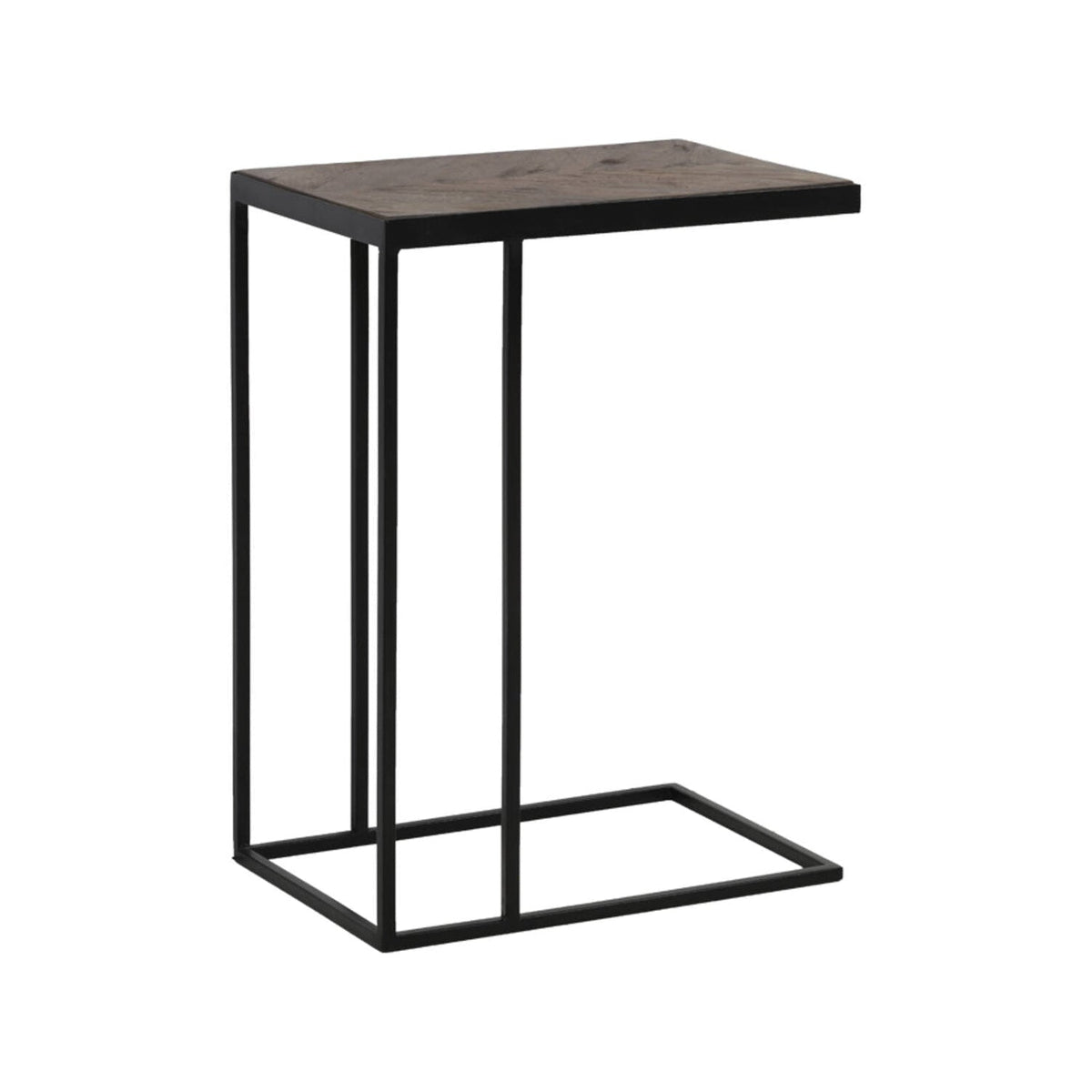 Chisa Brown/Black Mango Wood Rectangular Side Table