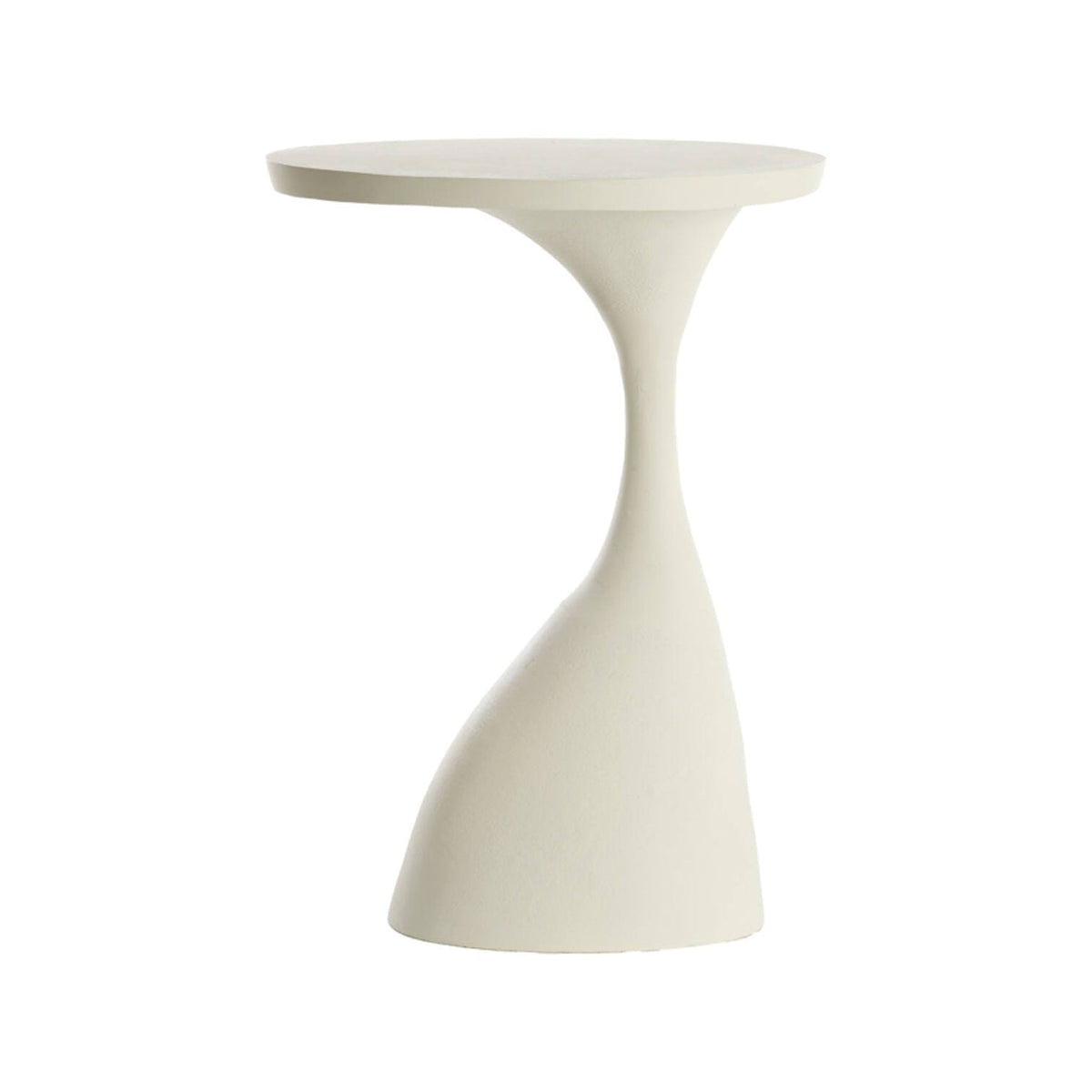 Macau Matt Cream Metal Oval Side Table 61cm