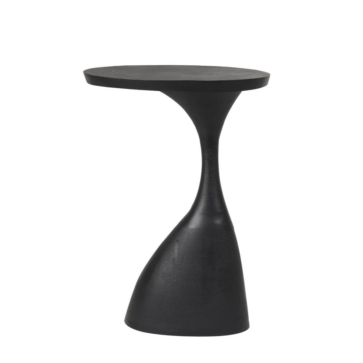 Macau Matt Black Metal Oval Side Table 55cm