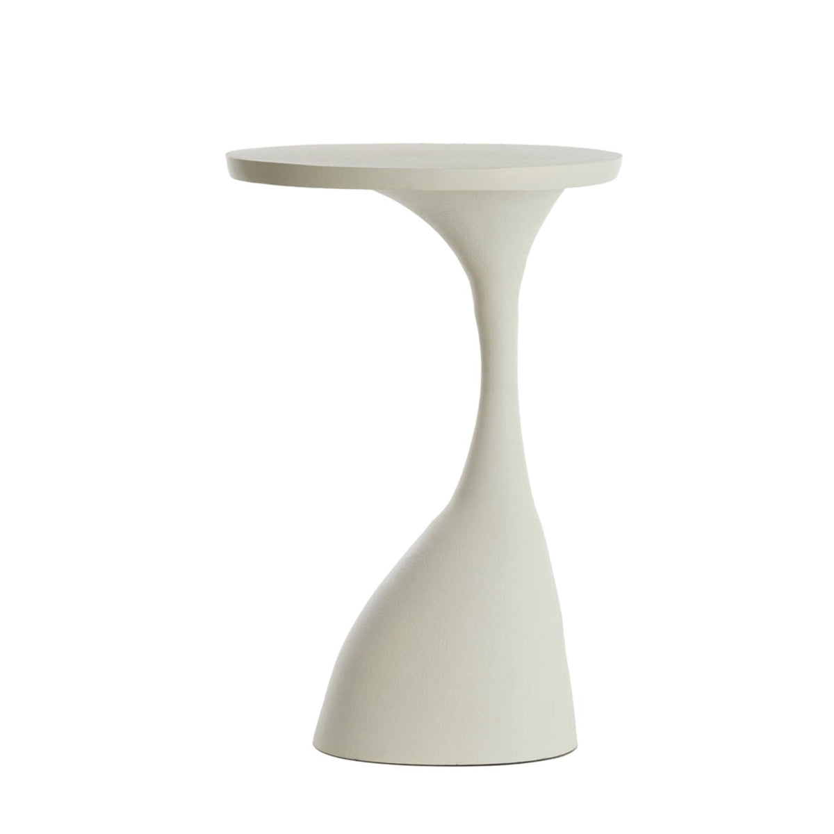 Macau Matt Cream Metal Oval Side Table 55cm