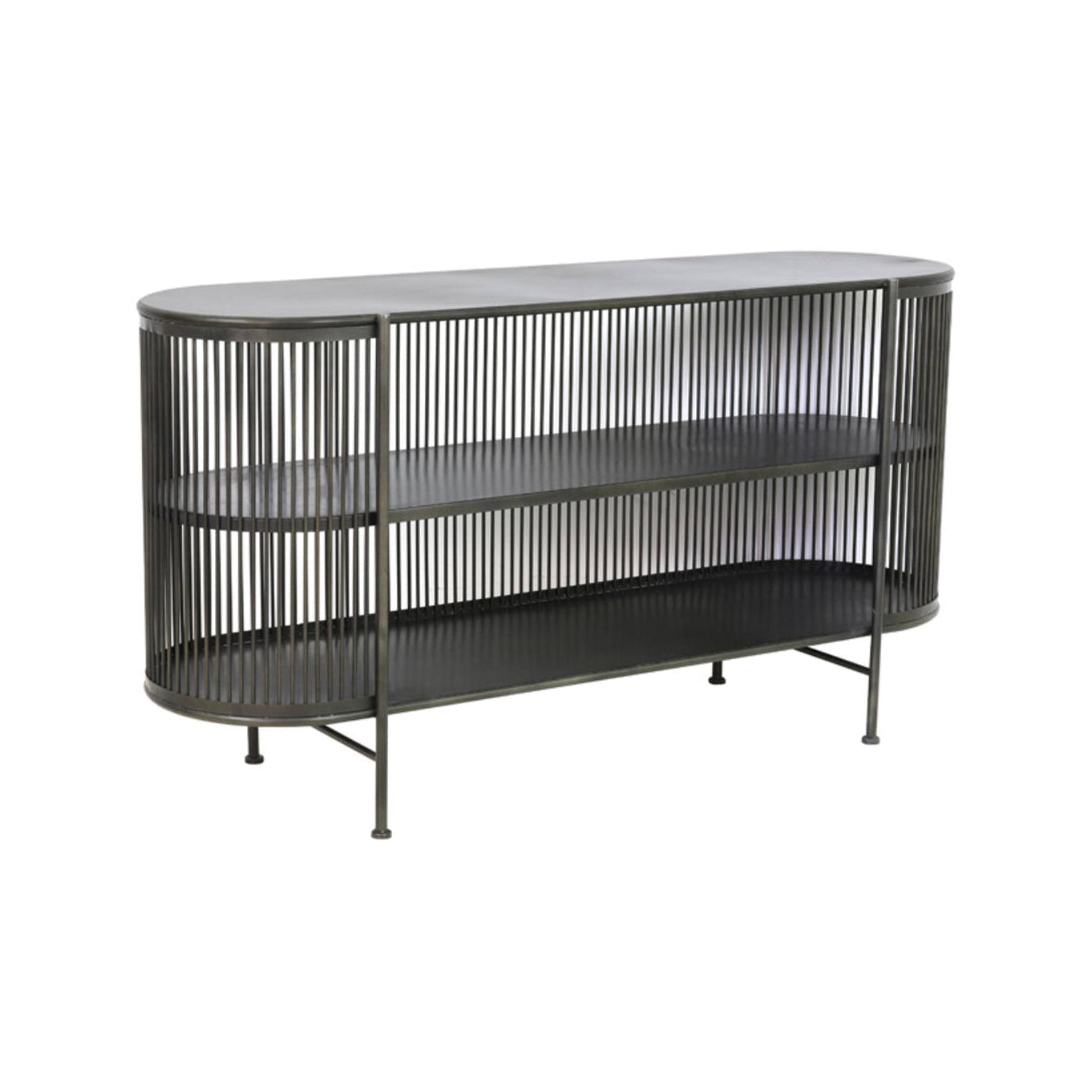 Yinthe Black Metal Wide Open Display Unit 80cm