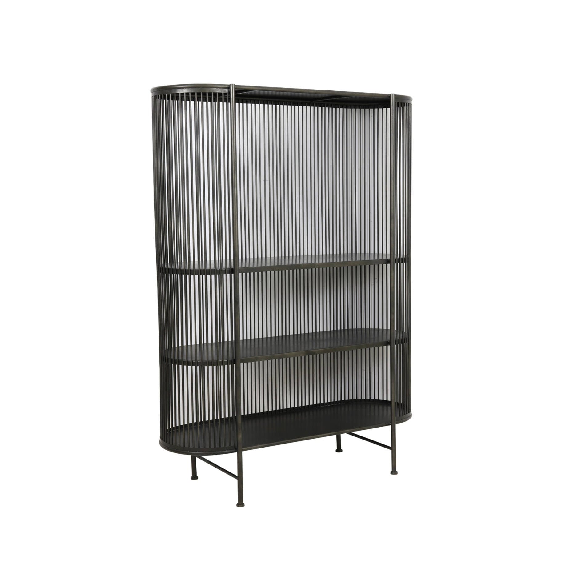 Yinthe Black Metal Open Display Unit 161cm
