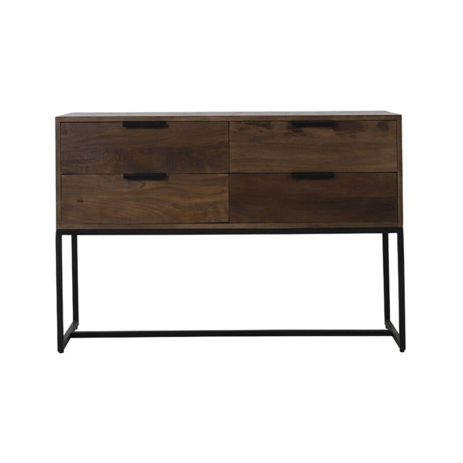 Meave Matt Dark Brown Wood Console Table