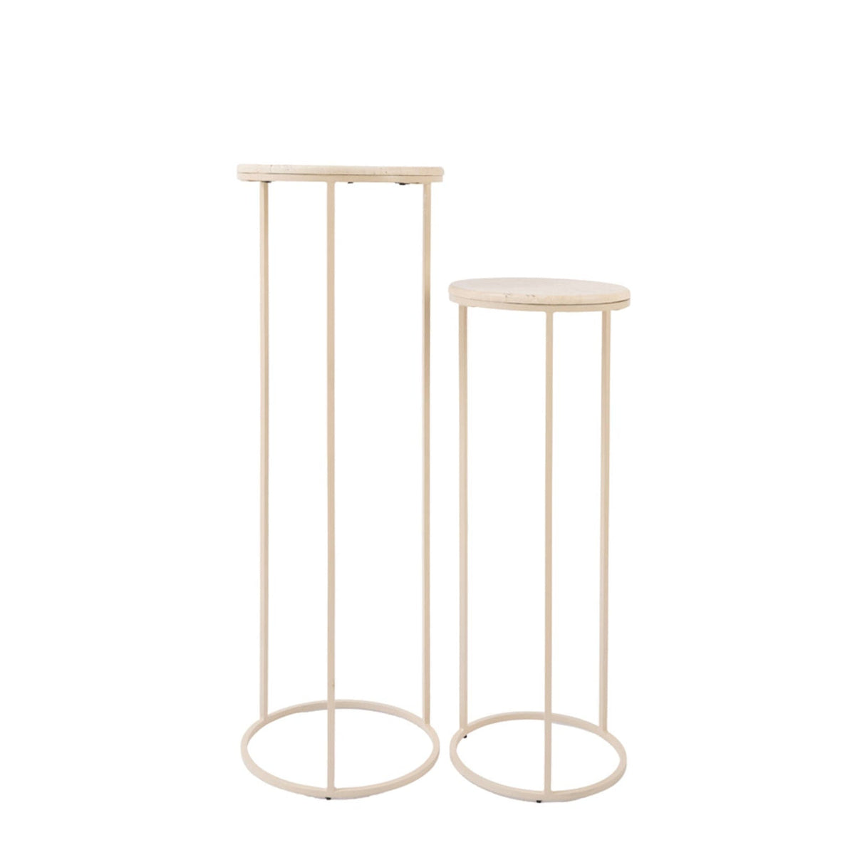Ricardo Set of 2 Sand & Beige Travertine Plinths