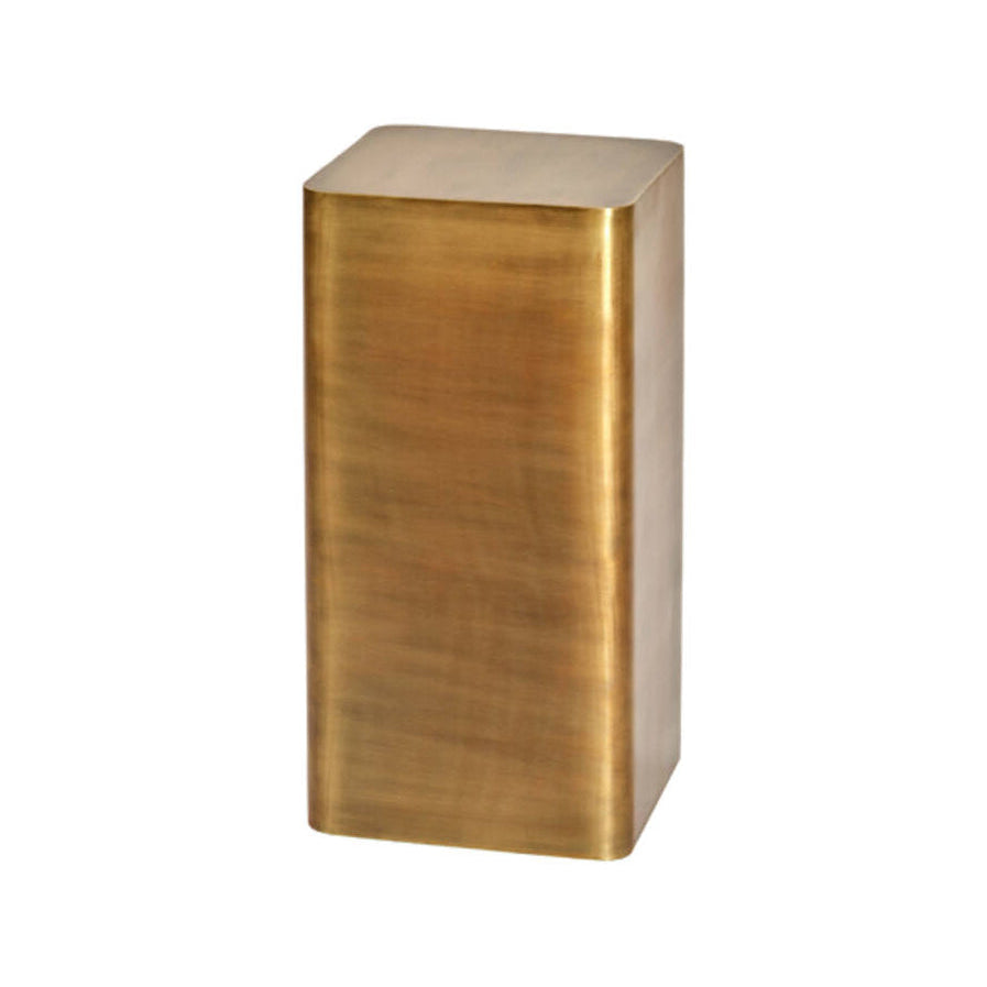 Alurio Antique Bronze Metal Plinth Side Table 60cm