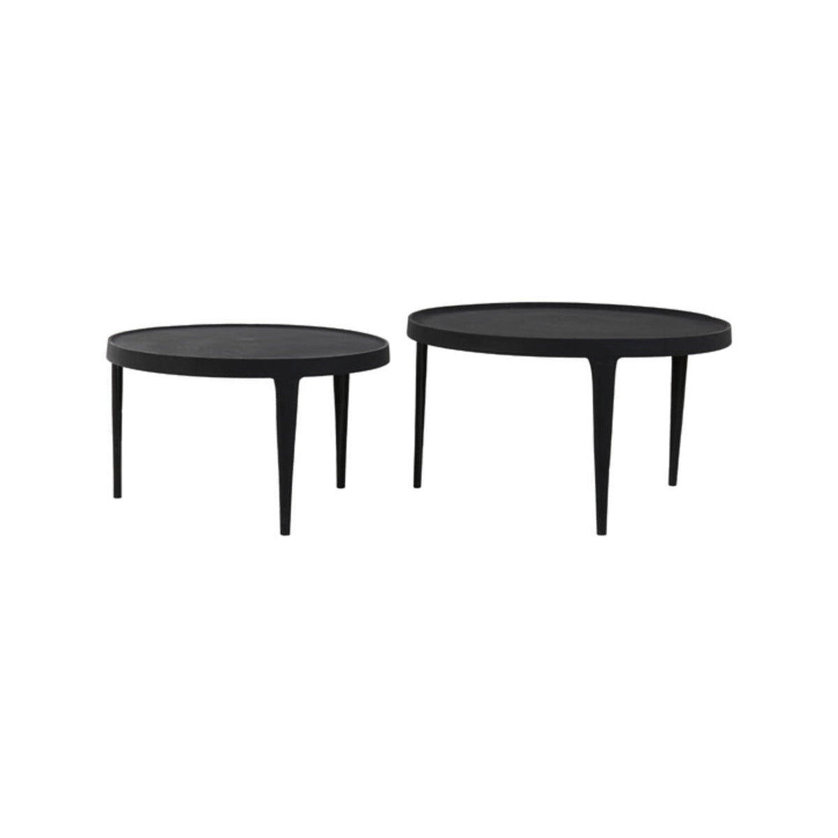 Tobias Set of 2 Black Metal Round Coffee Tables