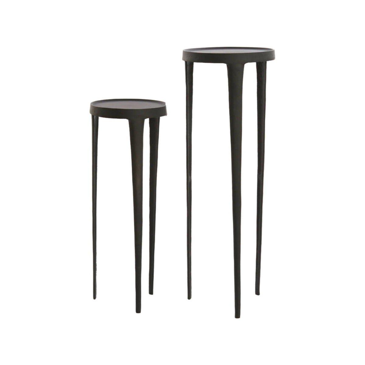 Tobias Set of 2 Black Metal Plinths