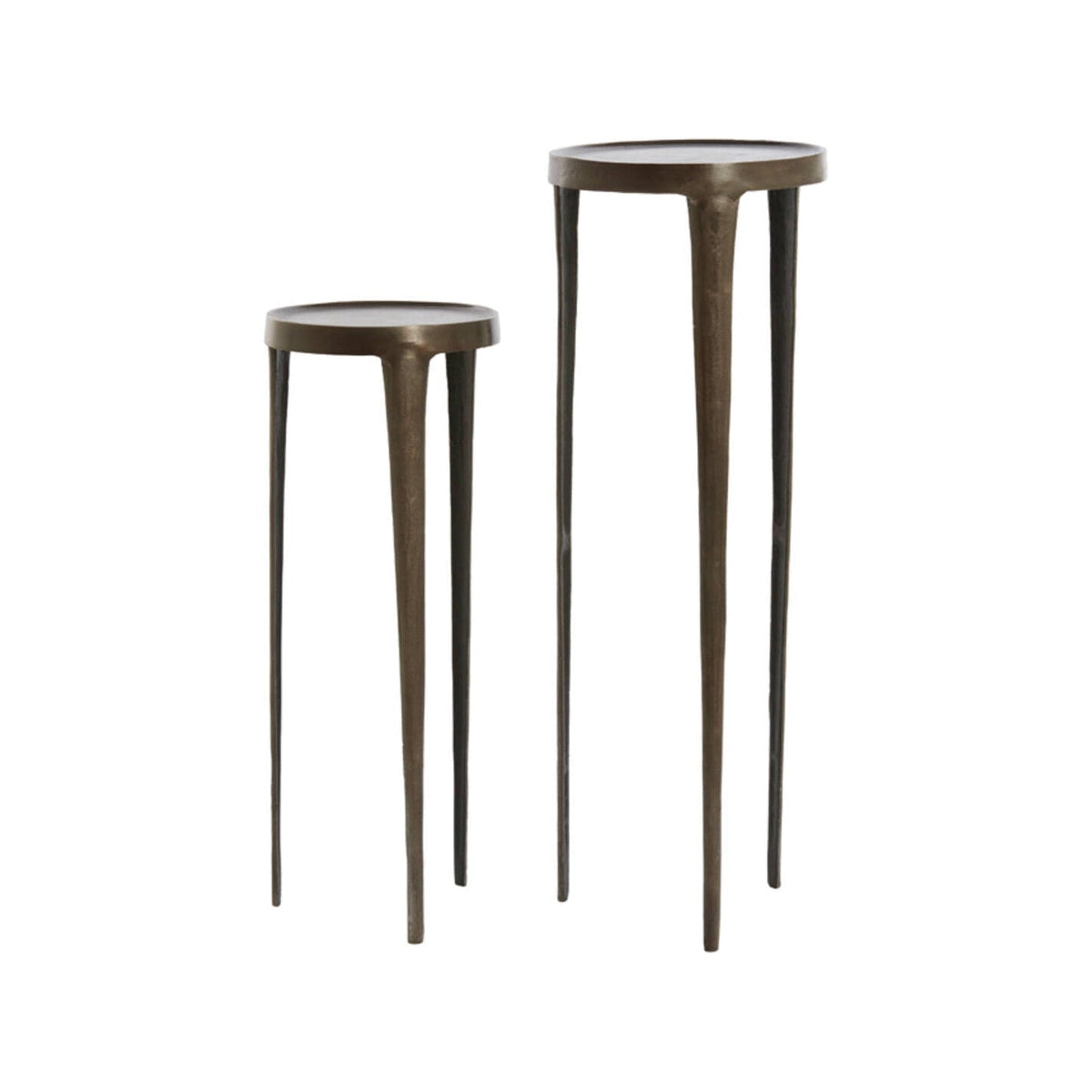 Tobias Set of 2 Dark Brown Metal Plinths