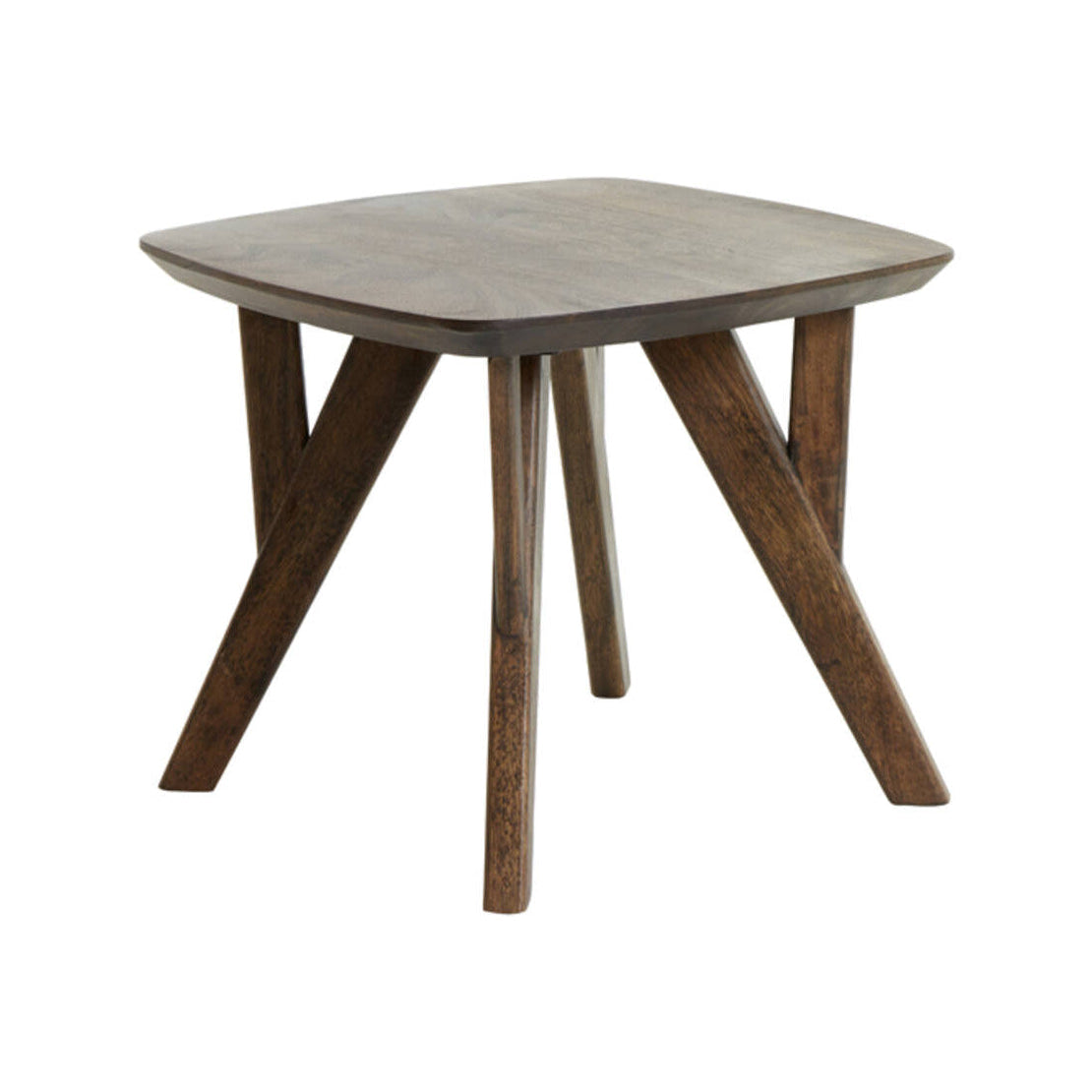Quenza Brown Acacia Wood Square Side Table 36cm