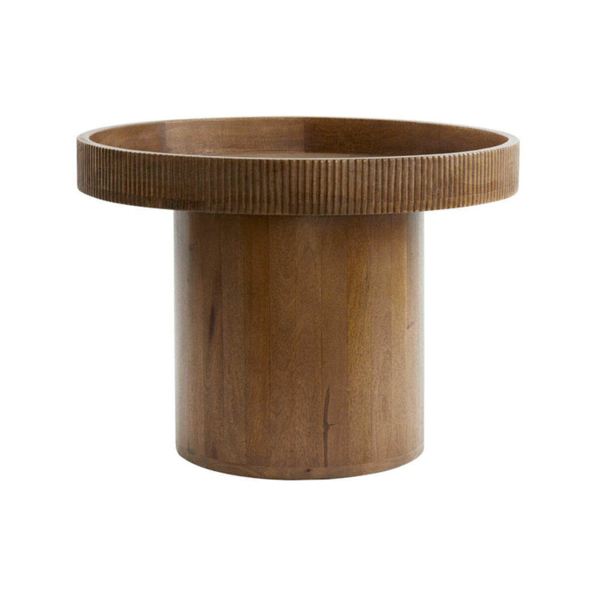 Kalomo Dark Brown Wood Round Side Table 44cm