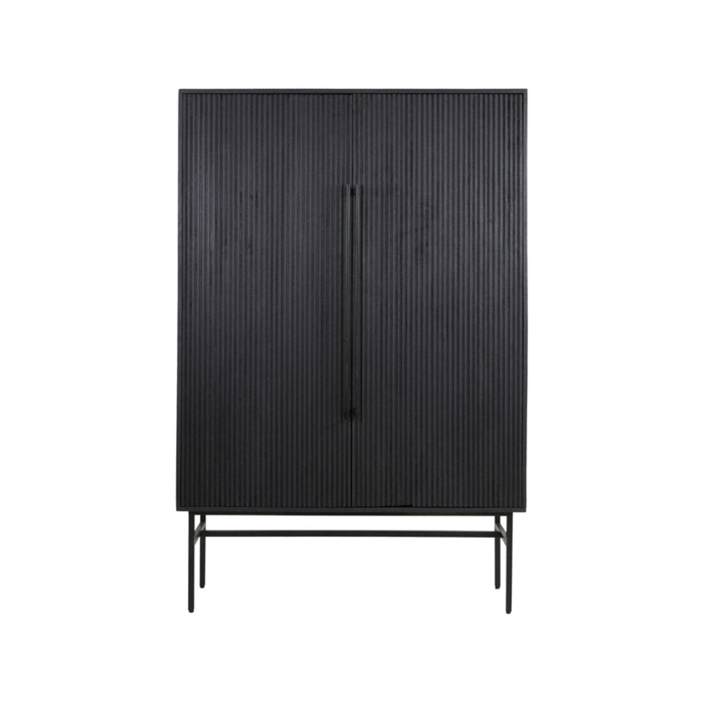 Abage Black Wood Storage Cabinet 180cm