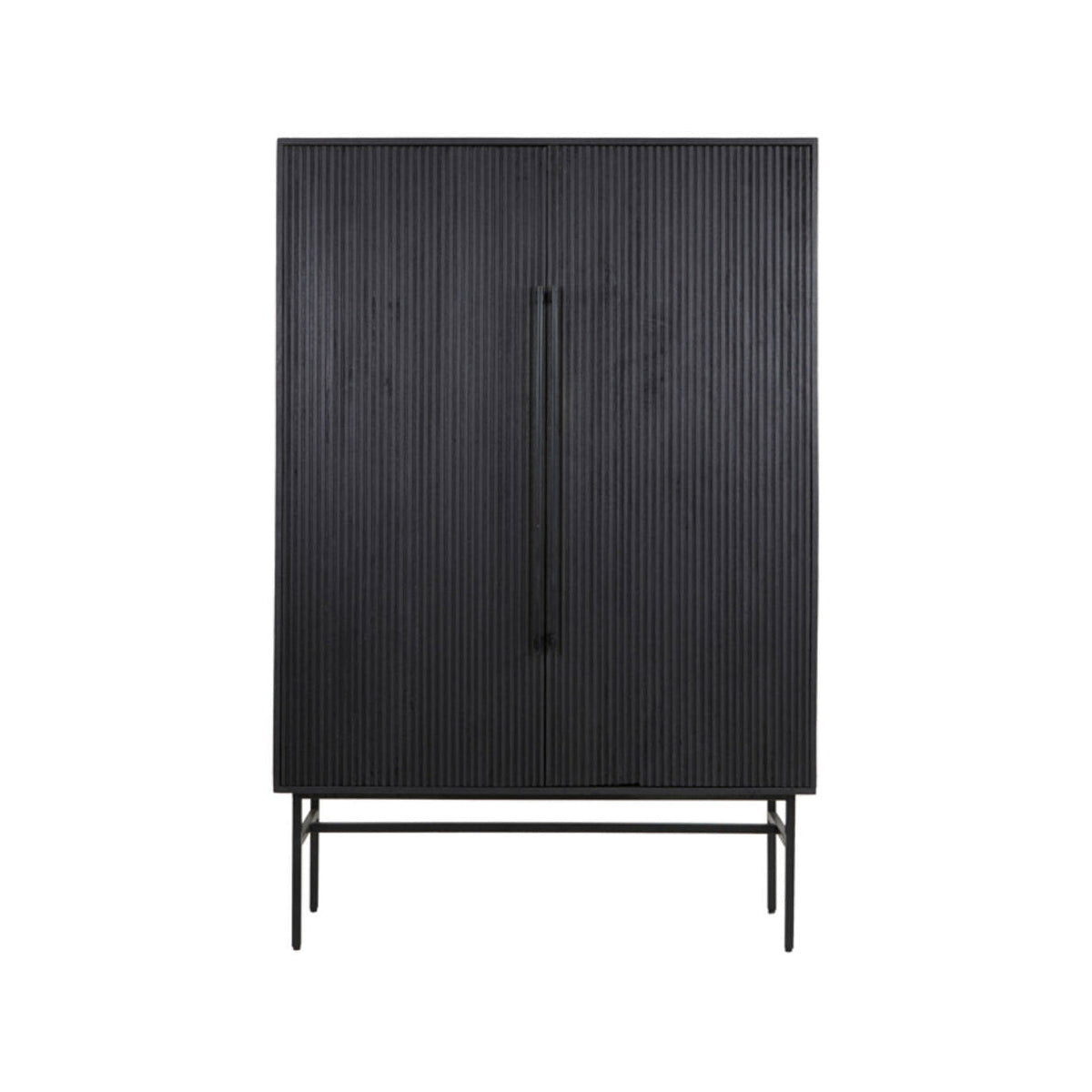 Abage Black Wood Storage Cabinet 180cm