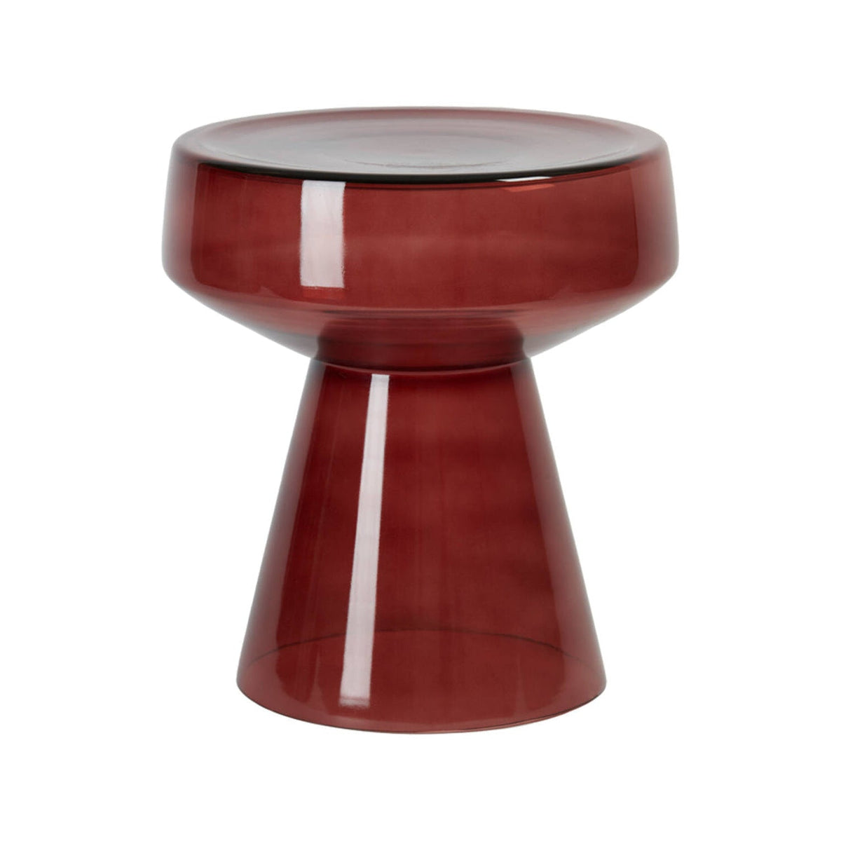 Dakwa Burgundy Glass Round Side Table 44cm