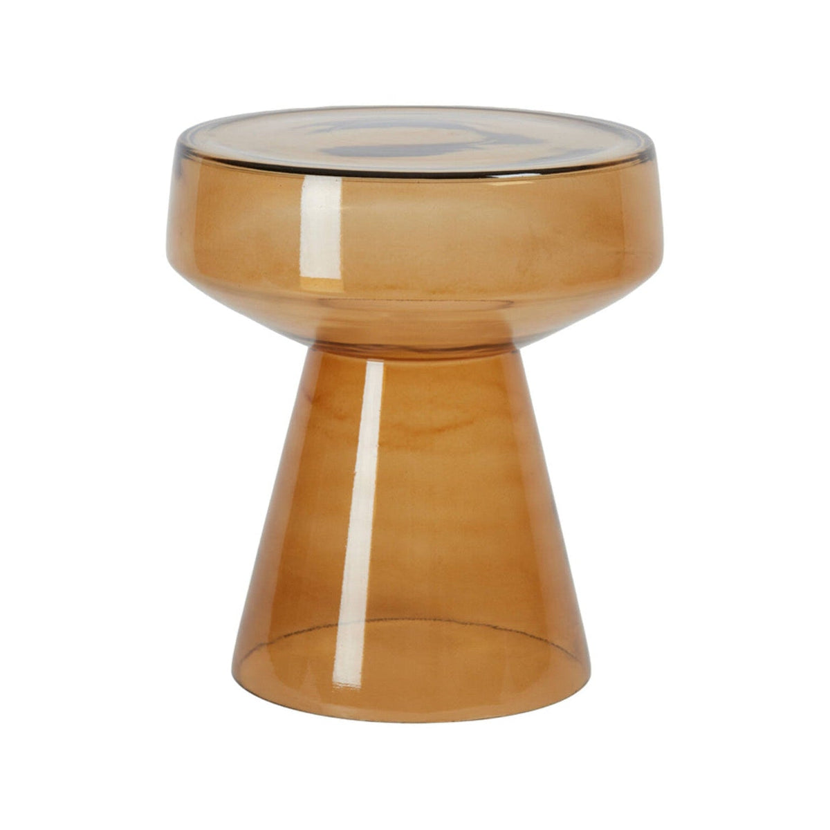 Dakwa Ochre Yellow Glass Round Side Table 44cm