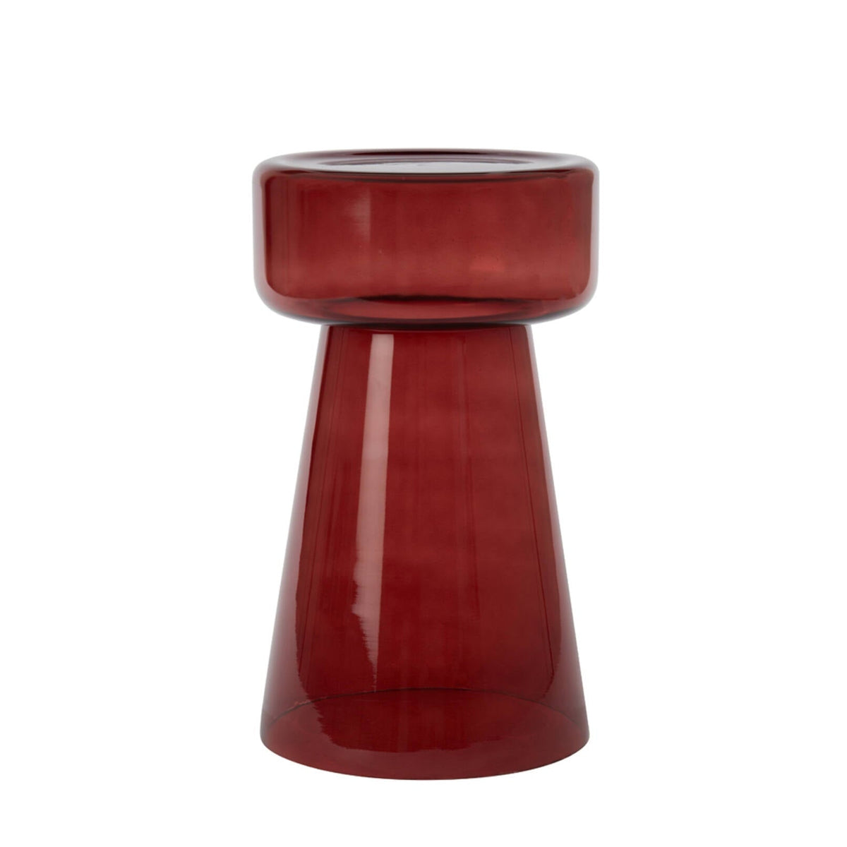Dakwa Burgundy Glass Round Side Table 50cm