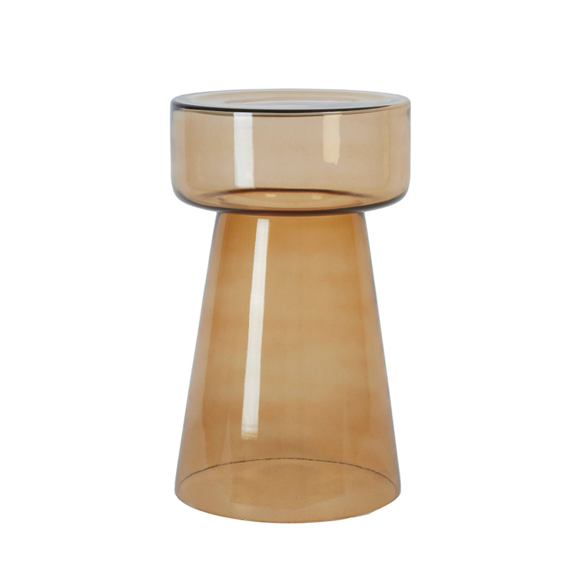 Dakwa Ochre Yellow Glass Round Side Table 50cm