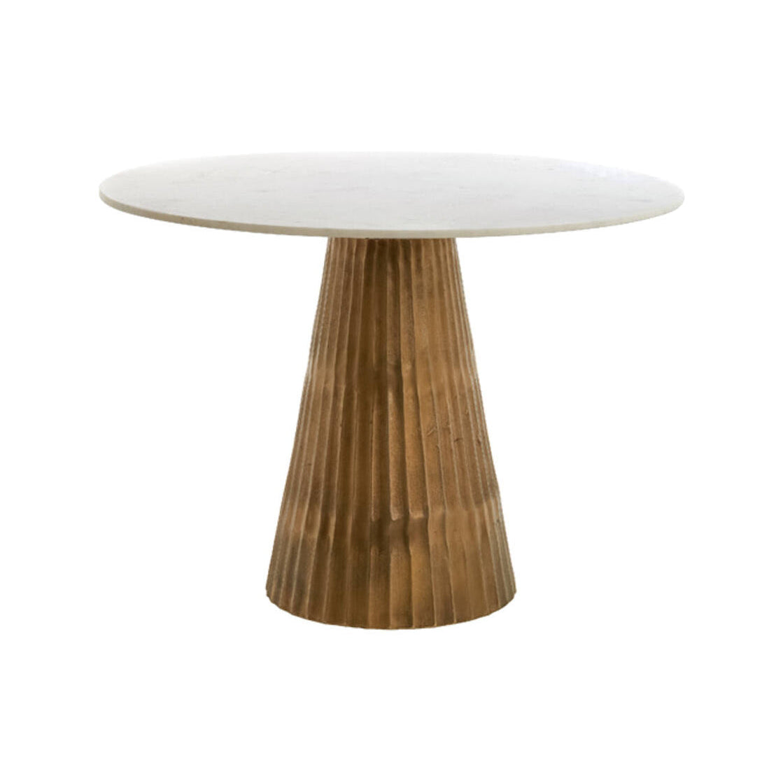 Leyda White Marble & Antique Bronze Round Dining Table 100cm