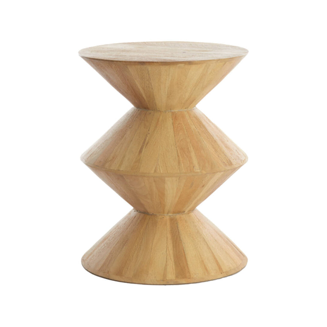 Larus Natural Mango Wood Round Side Table 50cm