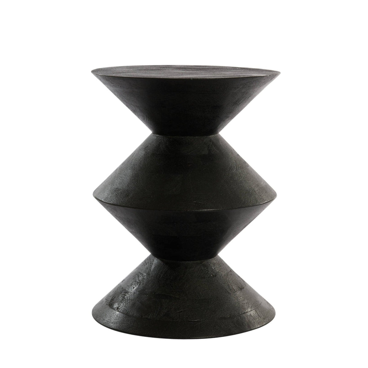 Larus Matt Black Mango Wood Round Side Table 60cm