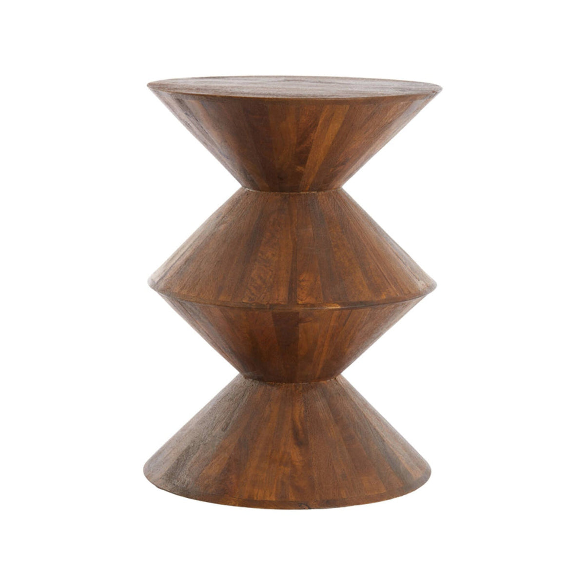 Larus Brown Mango Wood Round Side Table 60cm