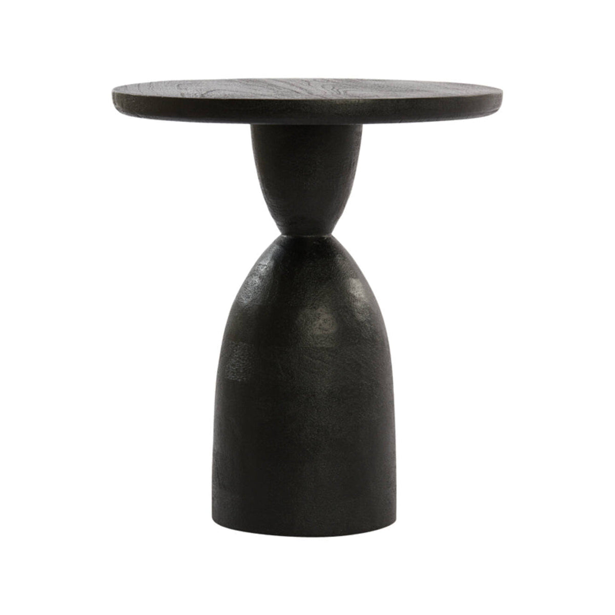 Torir Matt Black Mango Wood Round Side Table