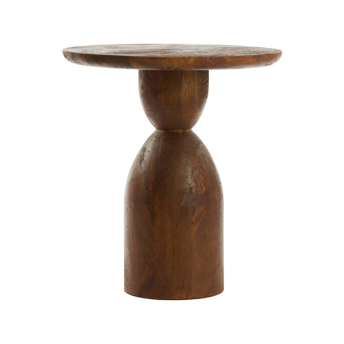 Torir Brown Mango Wood Round Side Table
