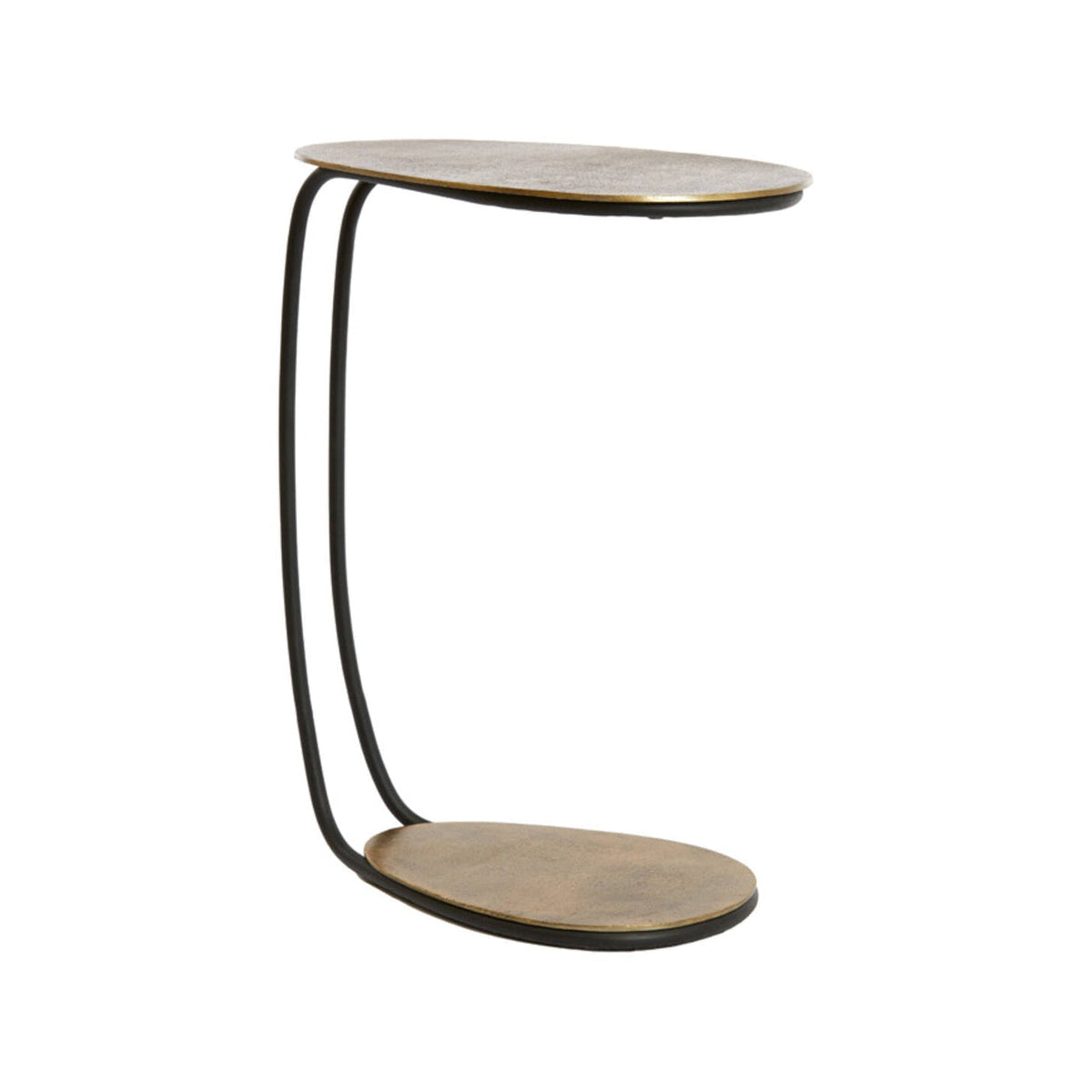 Marsh Antique Bronze Metal Oval Side Table