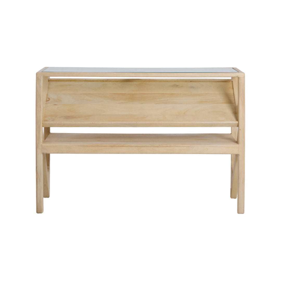 Yuki Natural Mango Wood & Glass Console Table