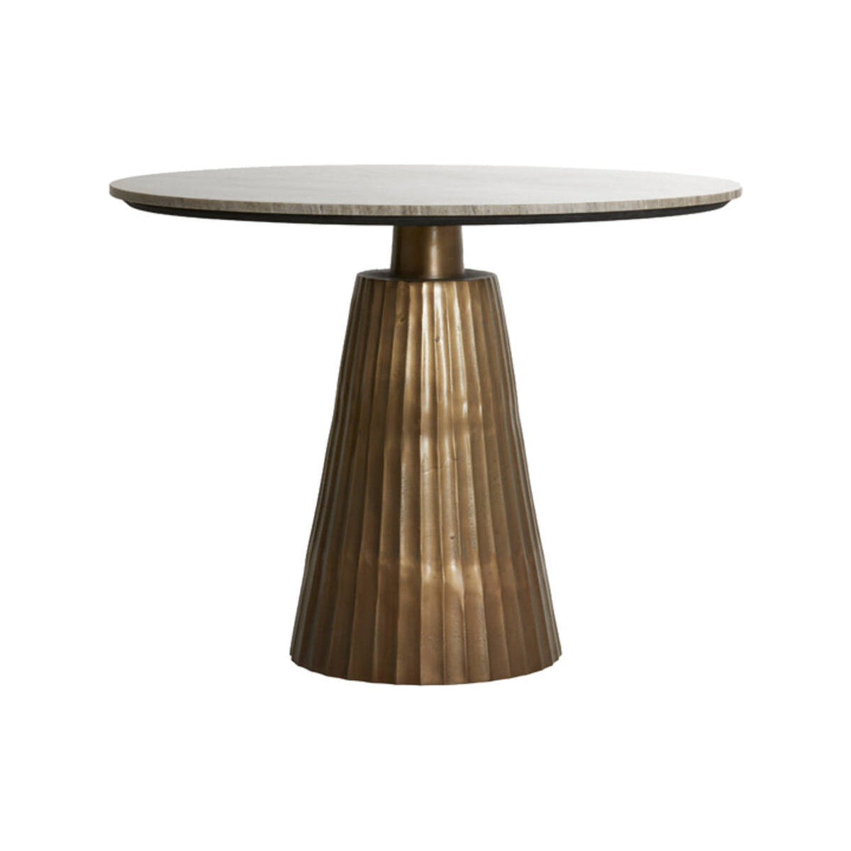 Rianne Taupe Marble & Antique Bronze Round Dining Table 100cm