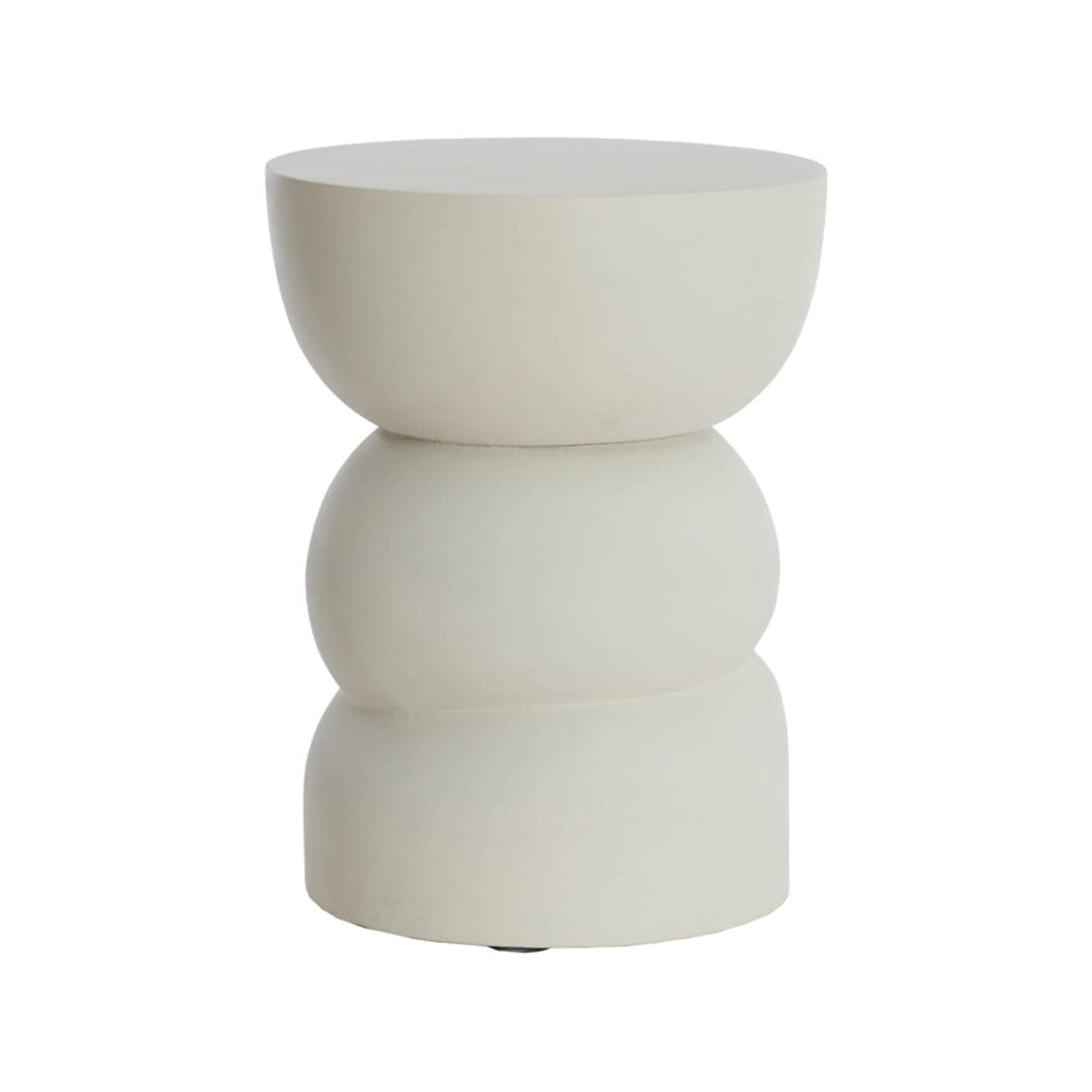 Azalio Cream Wood Round Side Table