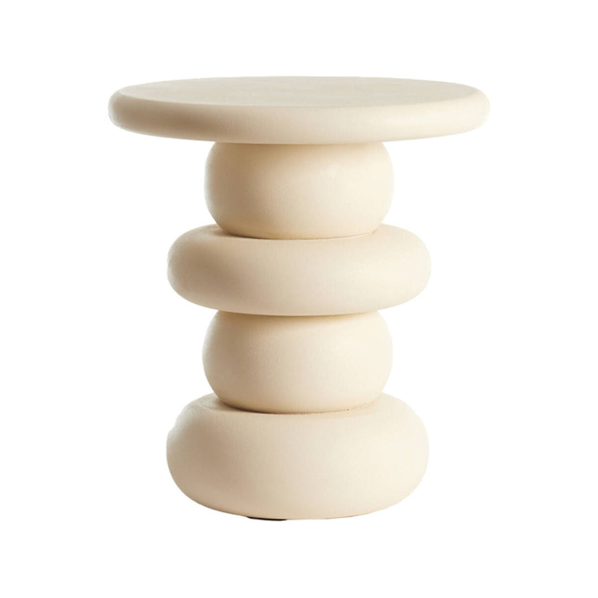 Azalas Cream Wood Round Side Table