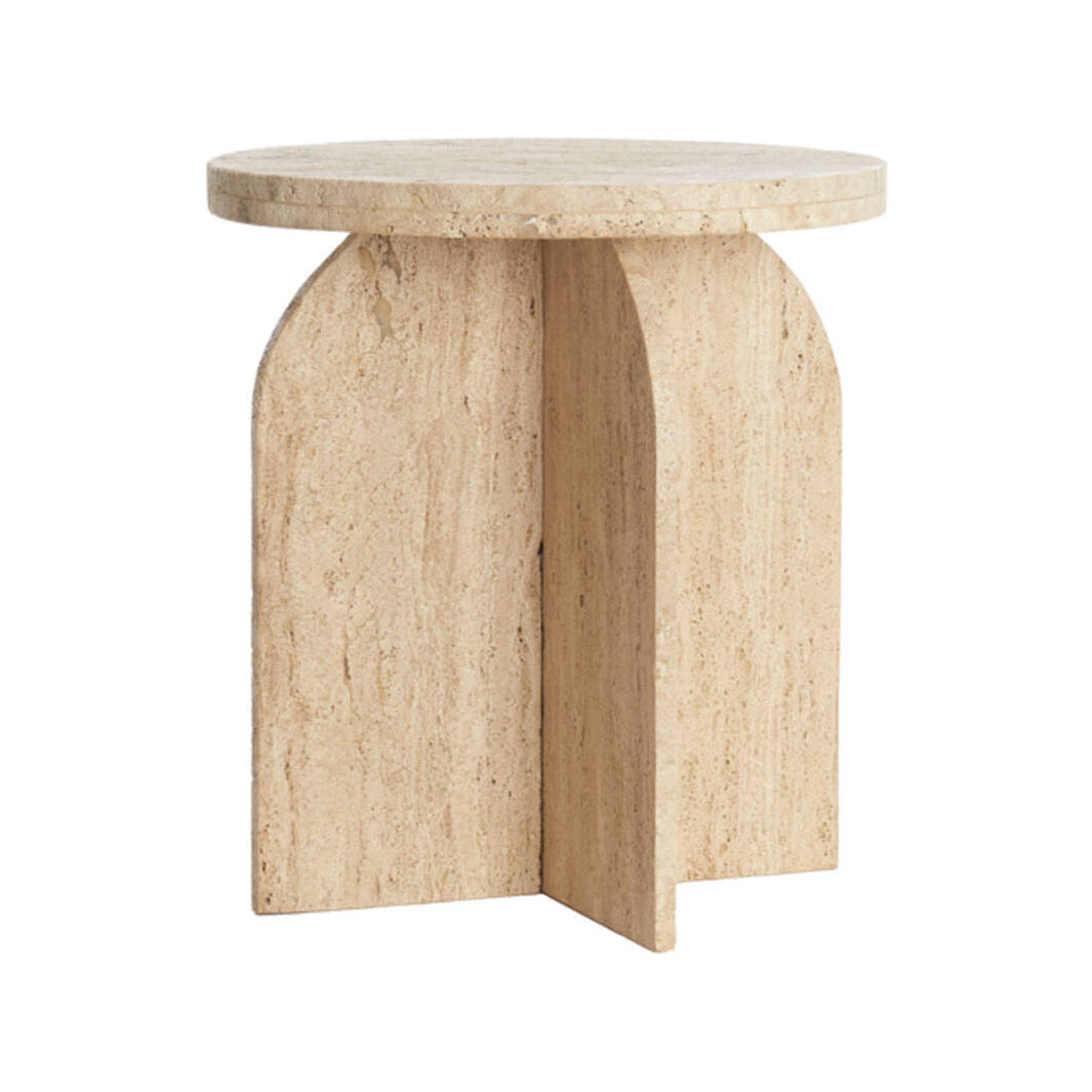 Otinia Sand Travertine Round Side Table 48cm