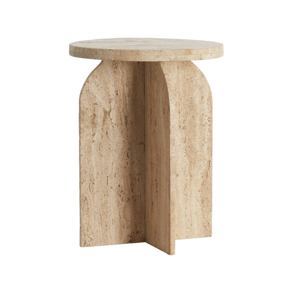 Otinia Sand Travertine Round Side Table 56cm