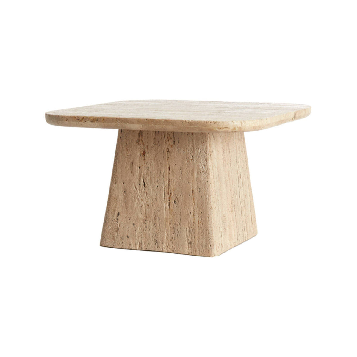 Kepami Sand Geometric Travertine Square Coffee Table