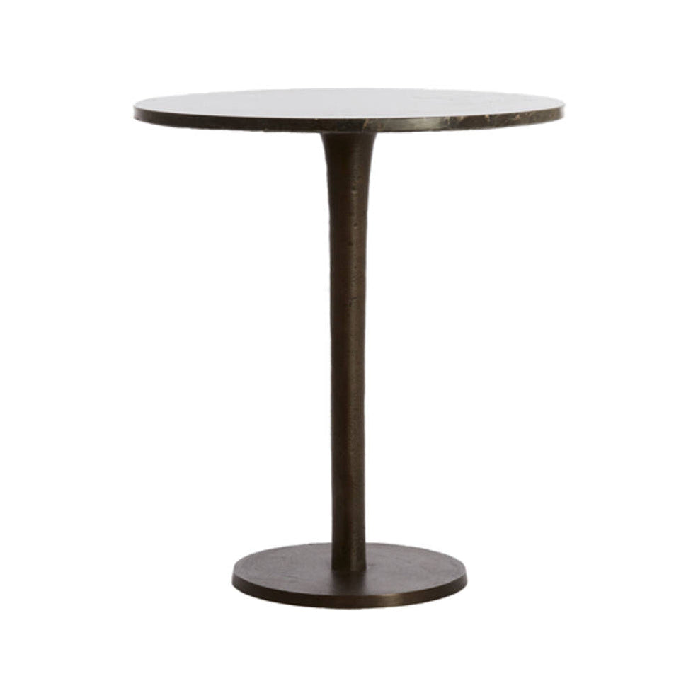 Pazo Dark Brown Marble Round Side Table 53cm