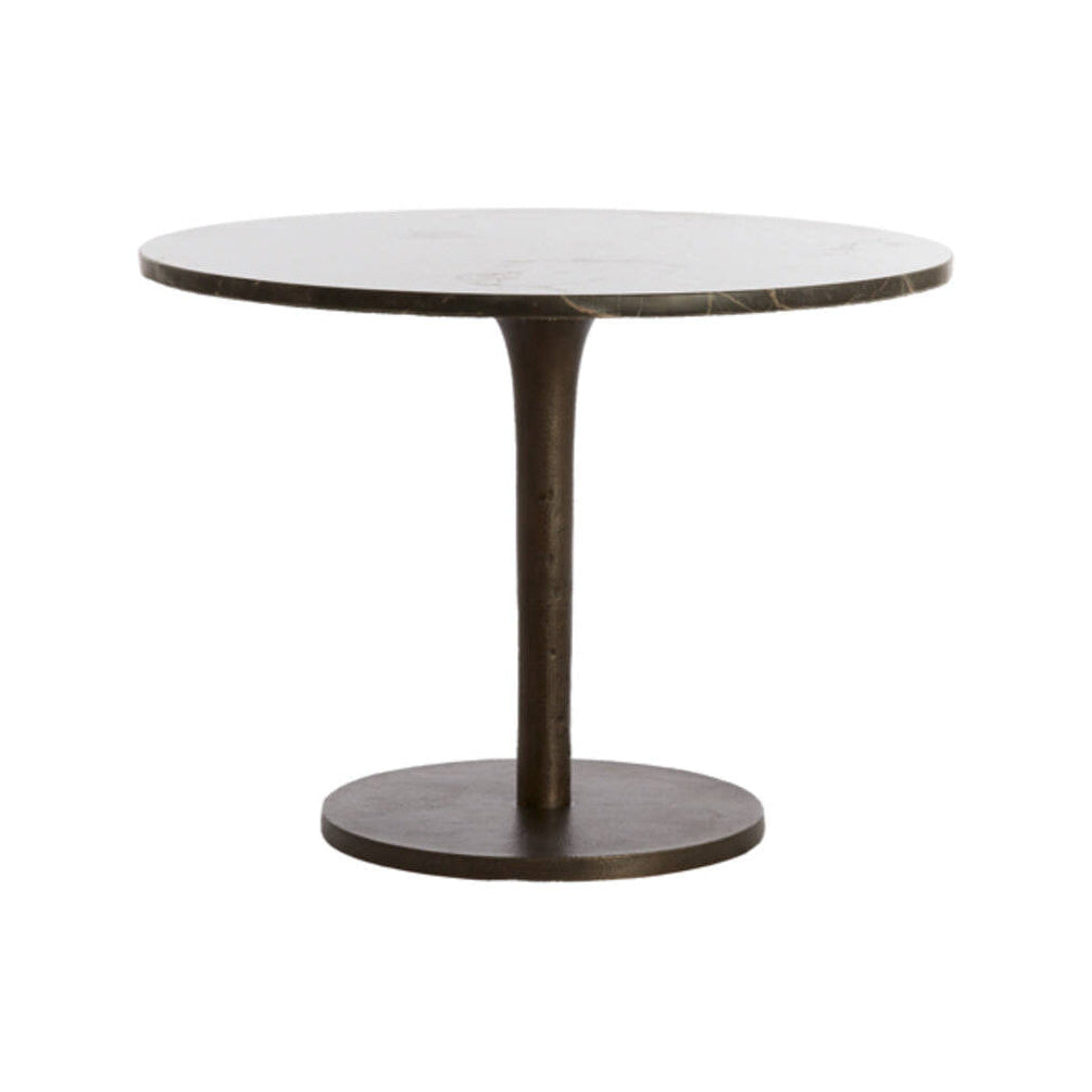 Pazo Dark Brown Marble Round Side Table 41cm